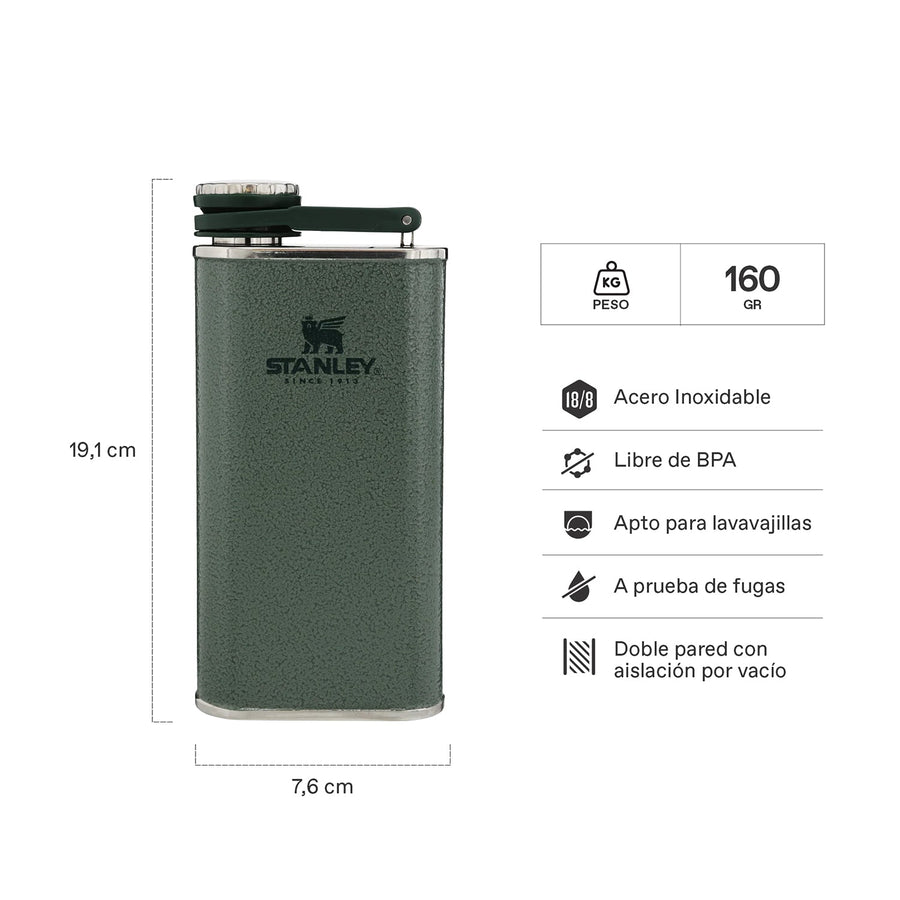 Petaca Stanley Classic verde 236 ml