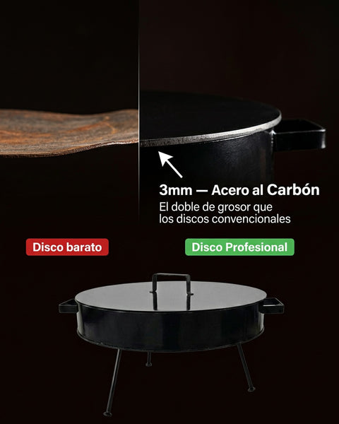 Disco de Asado Profesional con Tapa - 47.5 cm (Espesor 3mm)