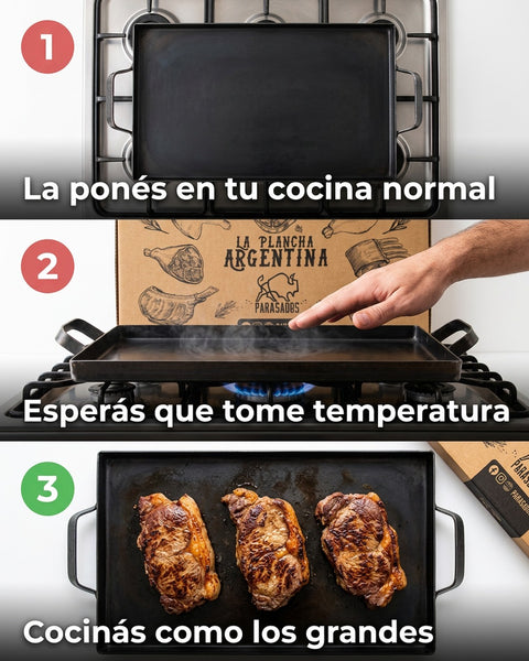 Plancha Churrasquera Argentina Acero al Carbón 2 Quemadores (foto 5)