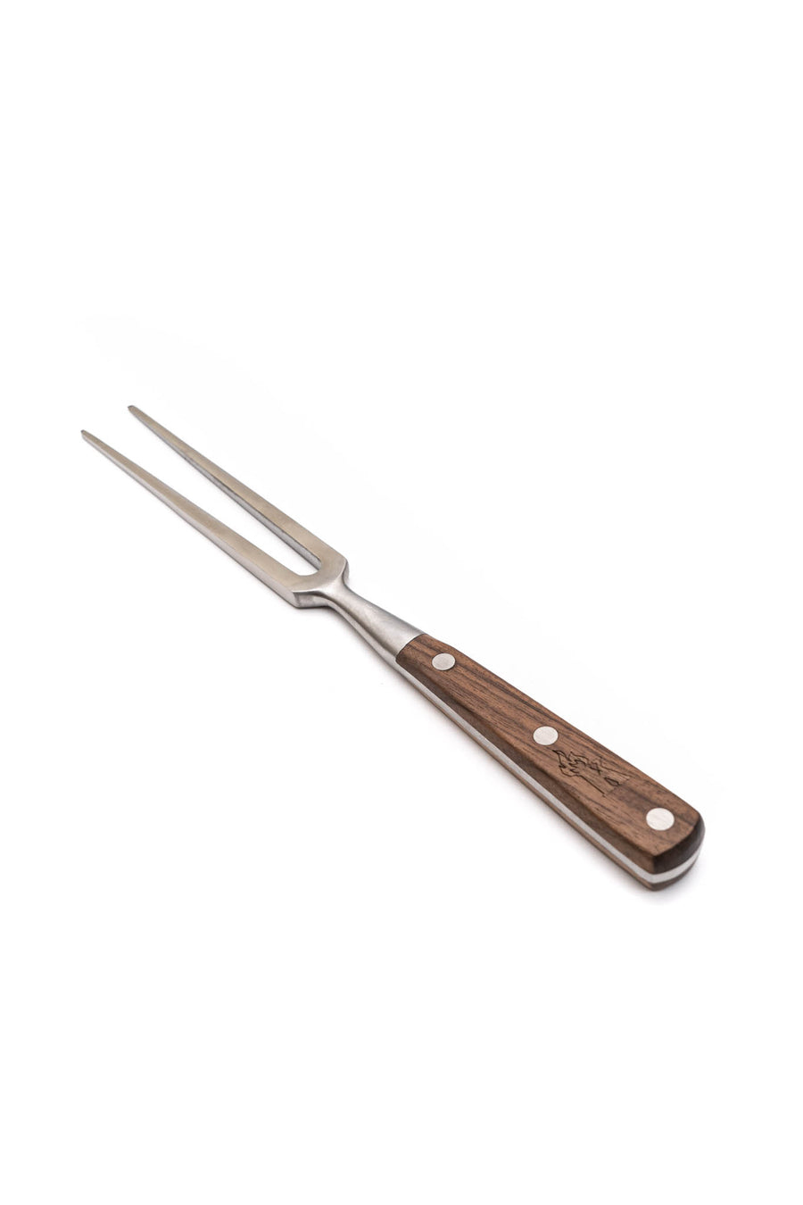 Detalle del mango de madera del pincho asador Pro Kangkawe