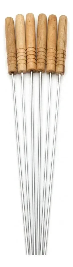 Set 6 Pinchos 42cm Acero Inoxidable