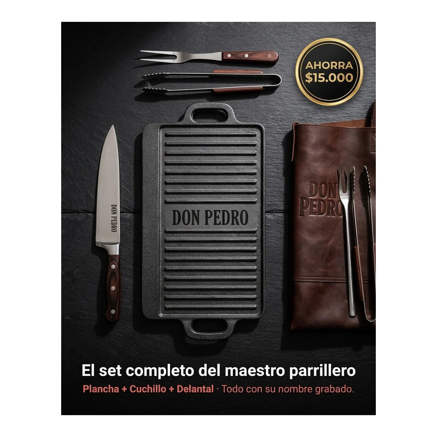 Set 5 Cuchillos Gastronomicos 3 Claveles Profesional + Grabado Personalizado