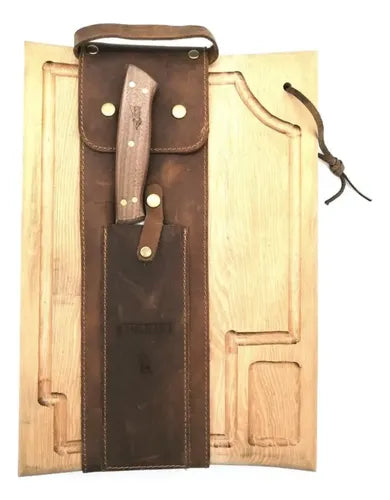 Set parrillero Kangkawe tabla y cuchillo completo con todas sus piezas