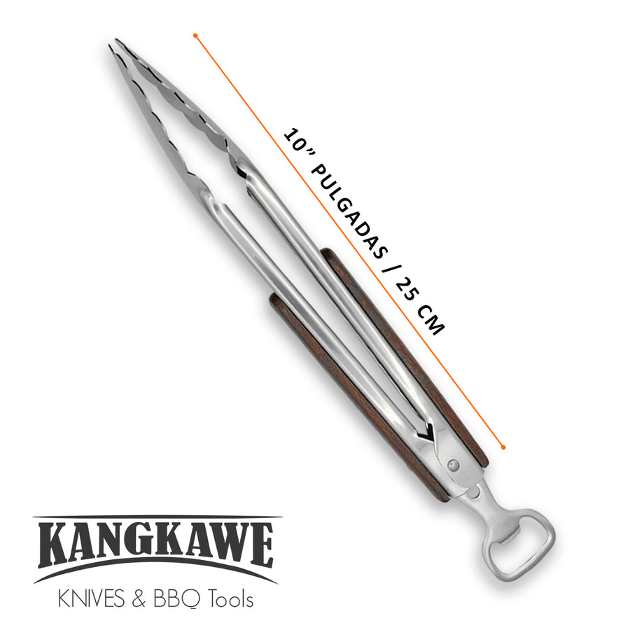 Medidas de la tenaza parrillera Kangkawe: 10 pulgadas, 25 cm de largo