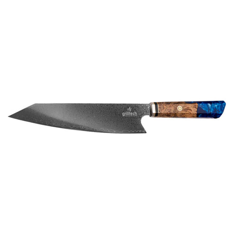 Cuchillo Damascus Azul 8  / Acero De Damasco