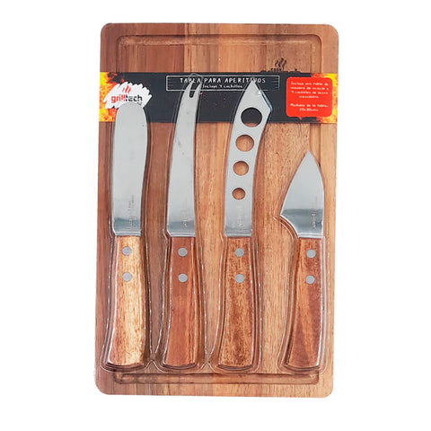 Tabla Aperitivo 4 Cuchillos Grilltech Picoteo Picadillo Bbq
