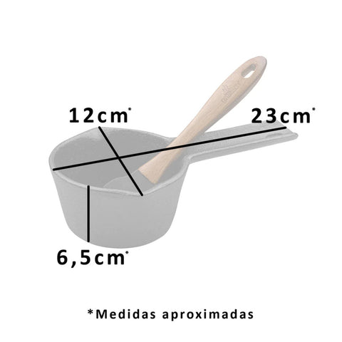 Salsero Hierro Fundido + Brocha Silicona Carnes Adobar Asado