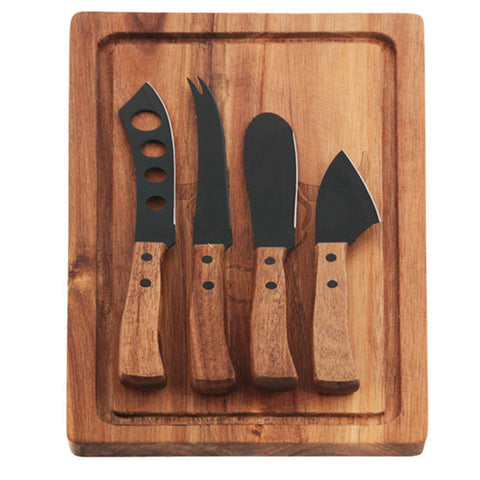 Tabla Para Aperitivos Wayu + 4 Cuchillos Quesos Premium