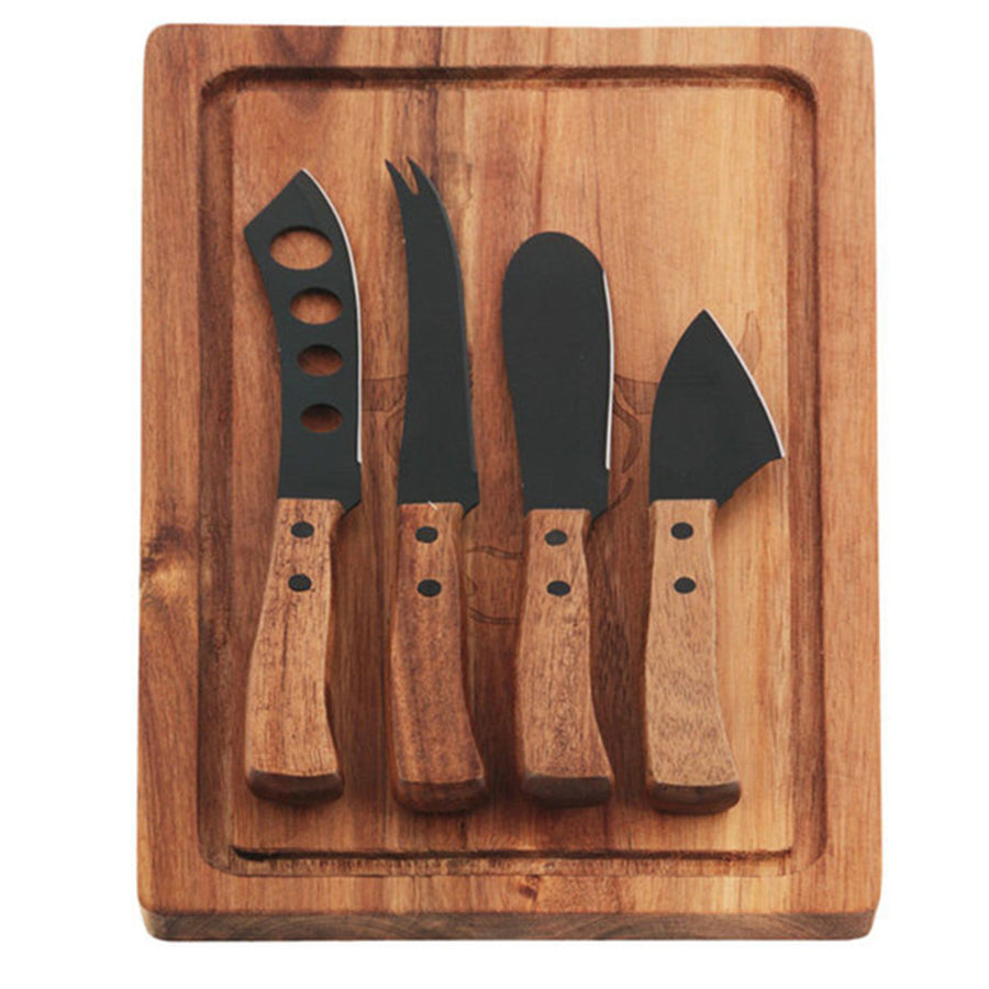 Tabla Para Aperitivos Wayu + 4 Cuchillos Quesos Premium