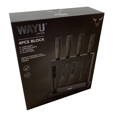 Block Soporte Para Cuchillos + Set 4pcs Wayu Asado Cocina
