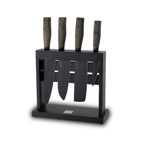 Block Soporte Para Cuchillos + Set 4pcs Wayu Asado Cocina