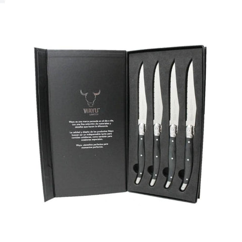 Set 4 Cuchillos Black Mesa Carne Wayu Limited Asado Cocina – CASA
