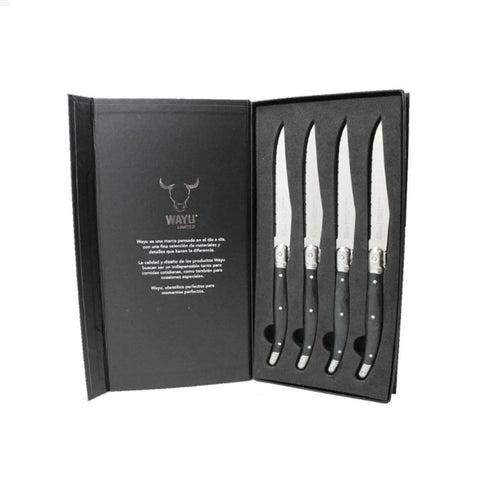 Set 4 Cuchillos Black Mesa Carne Wayu Limited Asado Cocina