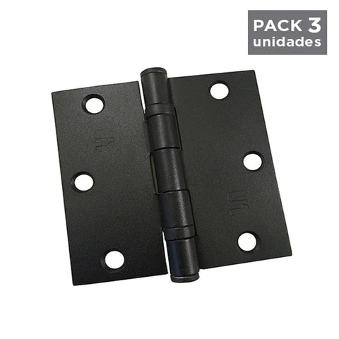 3 Bisagras Negras Scanavini 35x35 Con Rodamientos Premium
