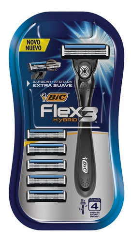 Afeitadora Desechable Bic Flex 3 Extra Suave + 5 Repuestos