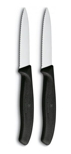 Cuchillos Verdura Swiss Classic Dentado Negro Victorinox