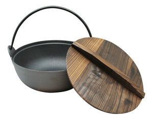 Olla Wayu Hierro Fundido Tapa De Madera 25cm  Asado Cocina