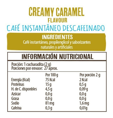 Café Beanies Coffee Liofizado Descafeinado Creamy Caramel