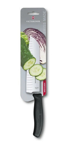 Cuchillo Santoku Swiss Classic Negro Victorinox 6.8523.17g
