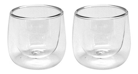 Set 2 Vasos Doble Pared Espresso Glasso Café 90ml Premium