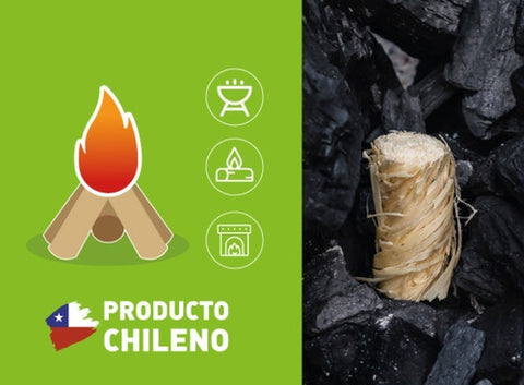 Set Iniciador De Fuego + Fosforos X L Parrilla Carbon Leña