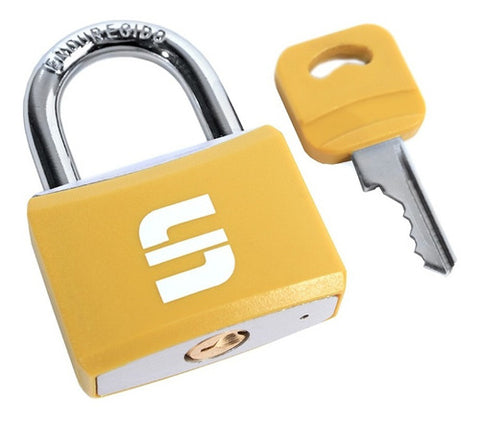 Candado Clásico Aluminio Amarillo Scanavini 3 Llaves