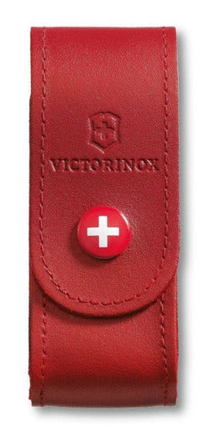 Estuche De Cuero Rojo Navaja 91-93mm Victorinox 4.0520.1