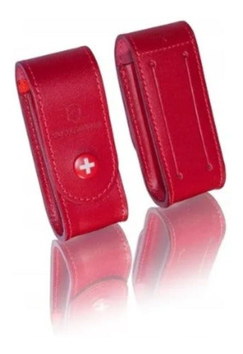 Estuche De Cuero Rojo Navaja 91-93mm Victorinox 4.0520.1