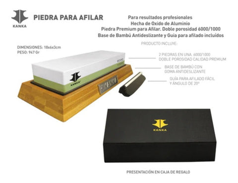 Piedra Afiladora De Cuchillos Kanka Base + Guía Premium