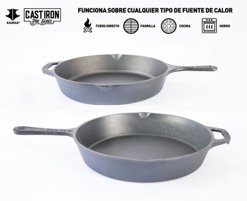 Set Sartenes Hierro Fundido Kanka 25-30cm Sartén Iron Cast