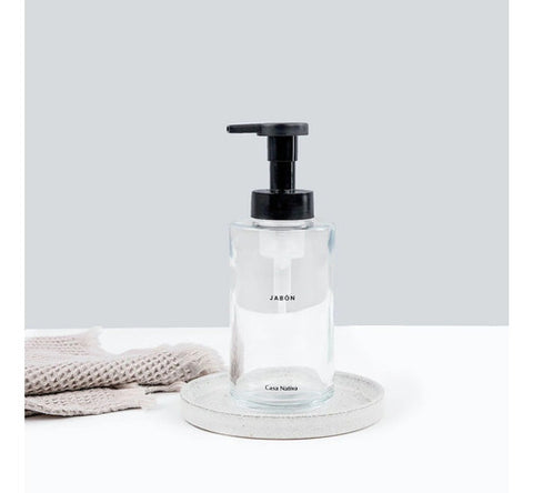 Dispensador De Jabon Vidrio Transparente Casa Nativa 350ml