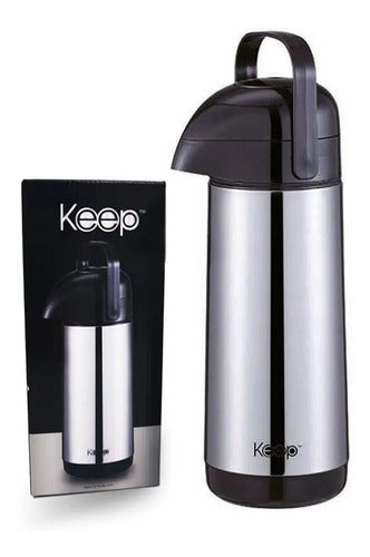 Termo Sifón 1 Litro Acero Inoxidable Keep Premium Café Te