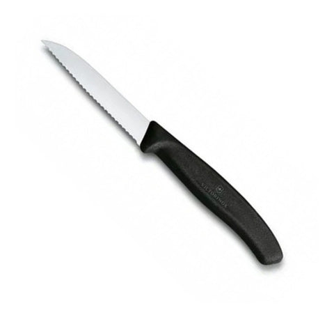 Cuchillo Dentado Victorinox Negro Hoja 8.5 Cm 6.7433hoja