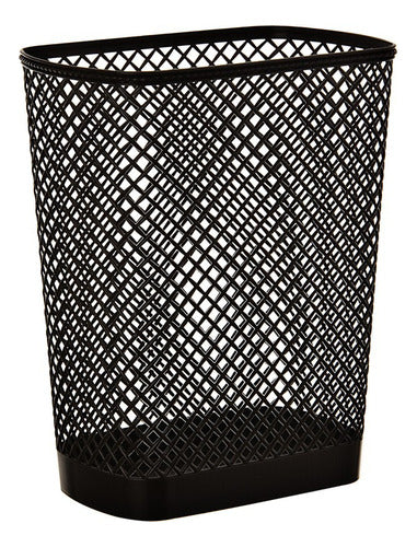 Basurero Papelero Plástico Negro 34cm Vintaje Resistente