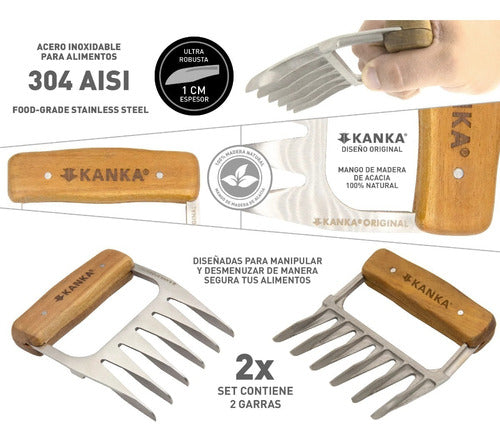 Set Garras De Oso Kanka Parrilla Premium Cocina Desmenuza (foto 6)