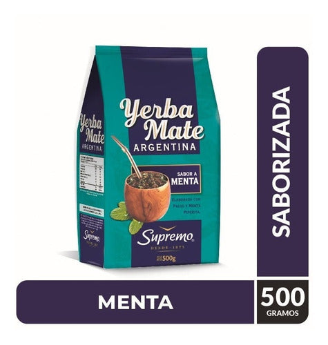 Yerba Mate Argentina Menta 500grs. Premium Te Supremo