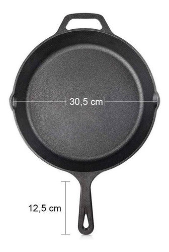Sartén Hierro Fundido 31cm Iron Cast Premium Cocina Asado