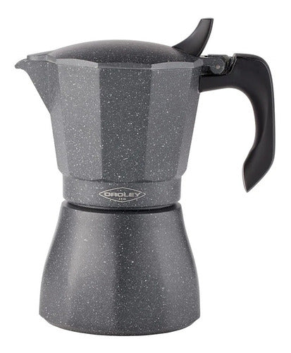 Cafetera Italiana Inducción Oroley Petra Black 6 Tazas Café