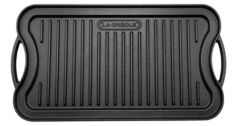Plancha Grill Oblongo Reversible Con Asas La Creole 51x27 Cm