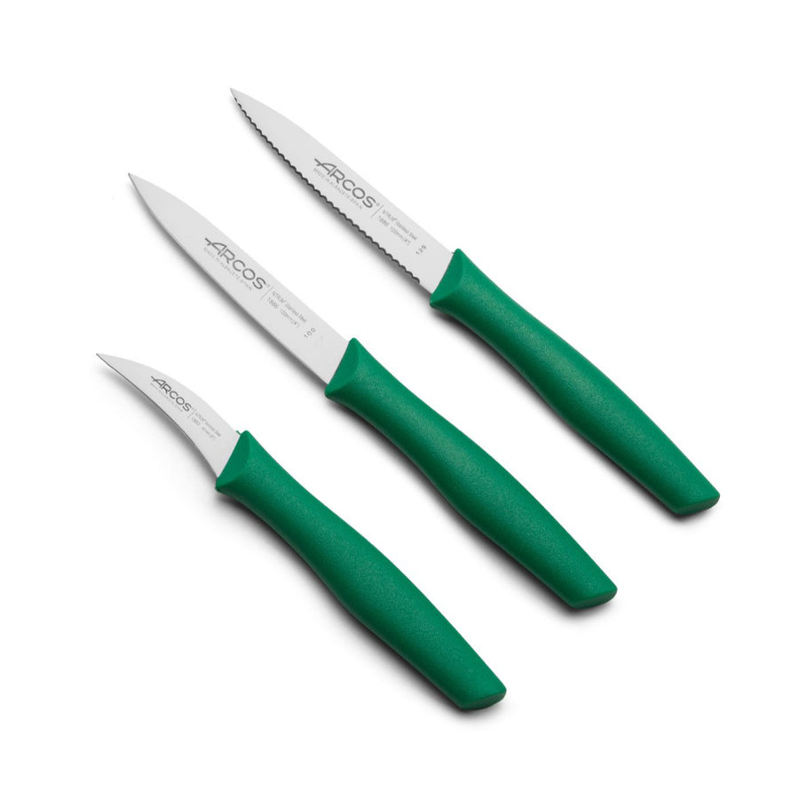 Set De Cuchillos Mondadores Cocina Arcos Premium Verde