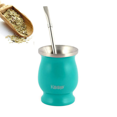 Mate Con Bombilla Keep 200ml Clasico Celeste