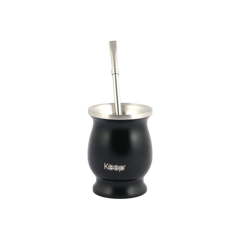 Mate Con Bombilla Keep 200ml Clasico Negro