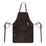Delantal Pechera Parrillera Cuero Dark + Grabado Láser