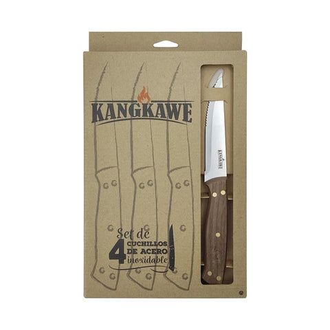 Set 4 Cuchillos Kangkawe Premium Parrilla Cocina Asado Bbq