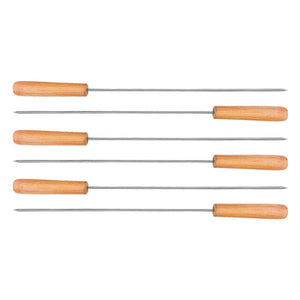 Set 6 Pinchos Premium Anticucho Asado Parrilla Niquelado