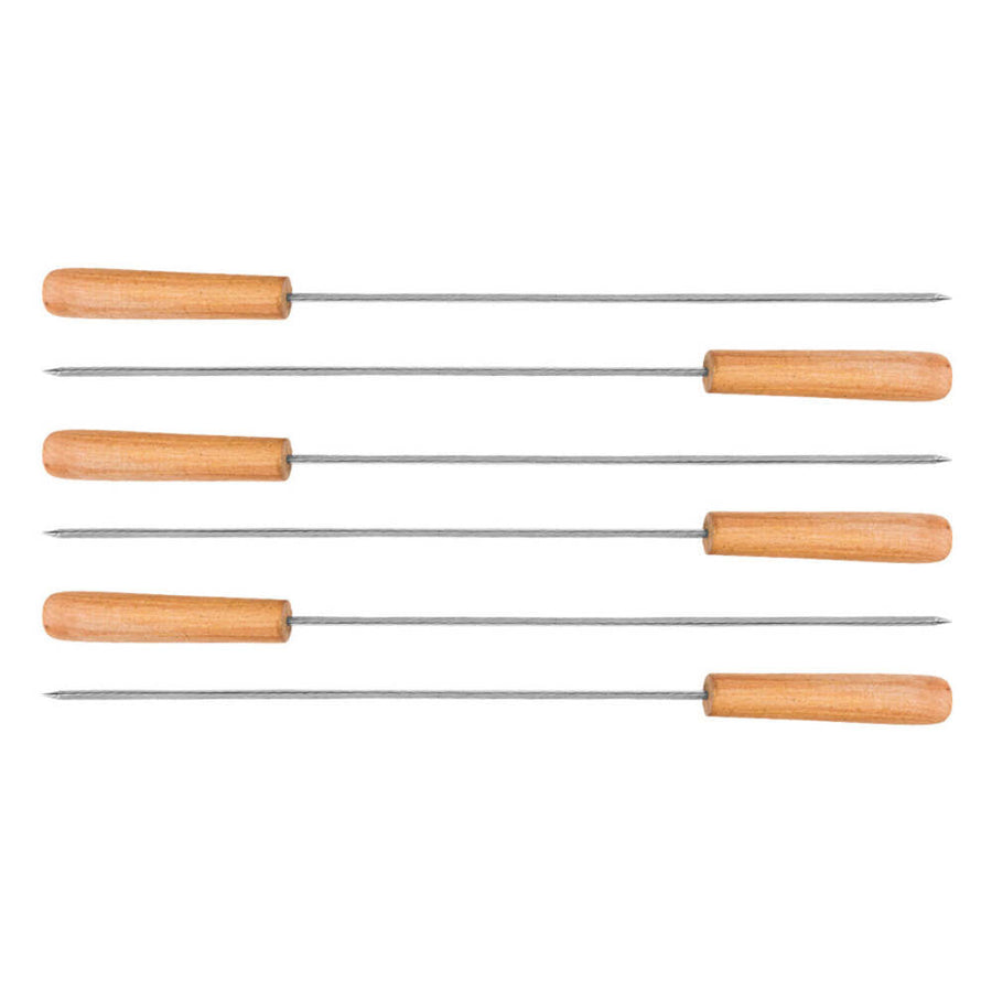 Set 6 Pinchos Premium Anticucho Asado Parrilla Niquelado