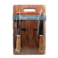Set Parrillero Tabla + Cuchillo Y Pincho Wayu