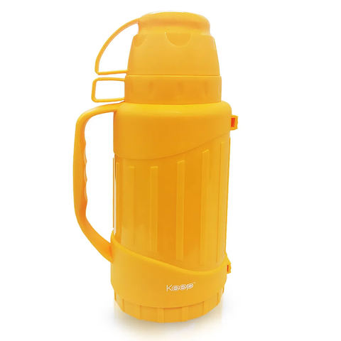 Termo Outdoor Keep 1,8lt Con Tazas Amarillo