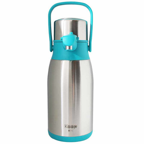 Termo Sifón 3 Litros Acero Inoxidable Keep Celeste
