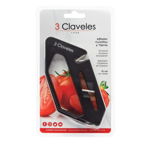 Afilador De Cuchillos Y Tijeras Tres Claveles Premium Cocina